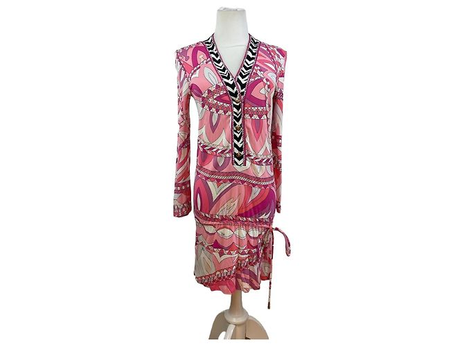Vintage Emilio Pucci Kleid Pink Rot Weiß M