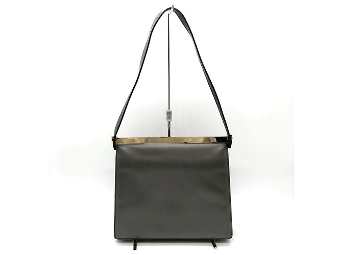 Bolsa de ombro em couro cinza Gucci Marrom