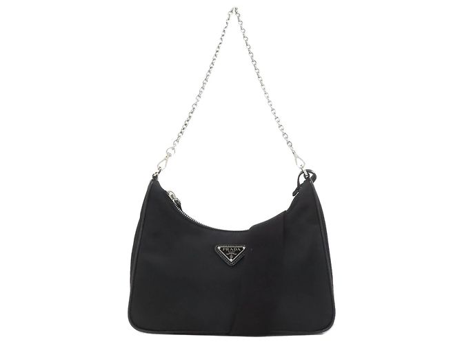 Borsa in nylon 2 in 1 Prada per donne Nero