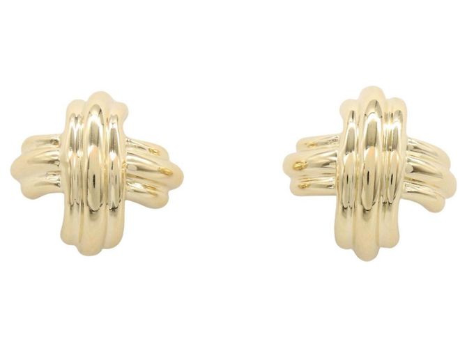 Orecchini a croce in oro giallo 18K Tiffany & Co. D'oro