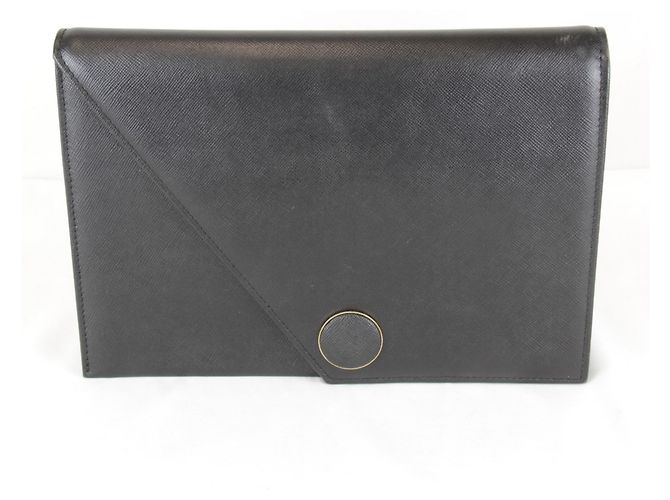 Clutch in pelle nera Saint Laurent Nero