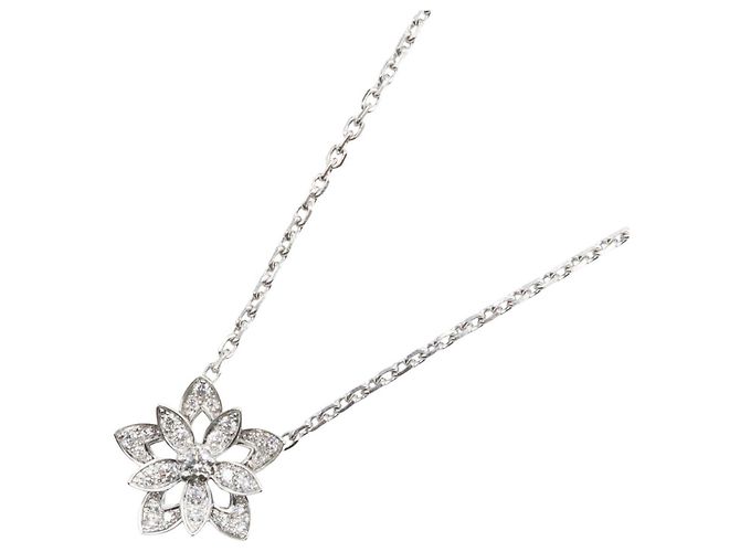 Collar Mini Lotus de Diamantes Van Cleef & Arpels Plata 