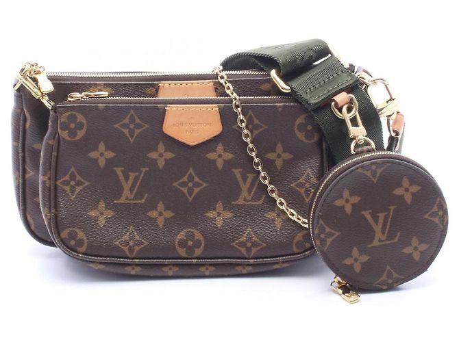 Bolsa de Ombro Multi Pochette Accessoires Louis Vuitton Marrom Caqui