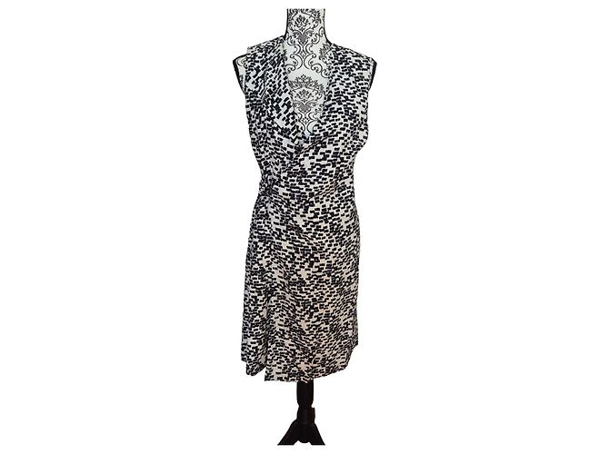 Gerard Darel Vestido de Verão Estampado Gérard Darel Preto Branco