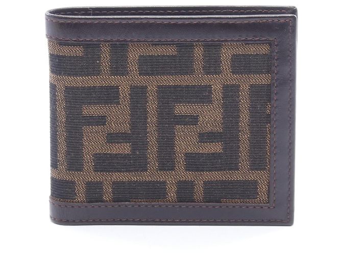 Fendi Zucca Bi-fold Wallet Brown