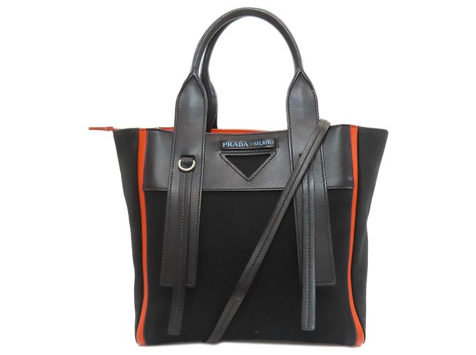 Sac à main en toile Prada Ouverture Orange