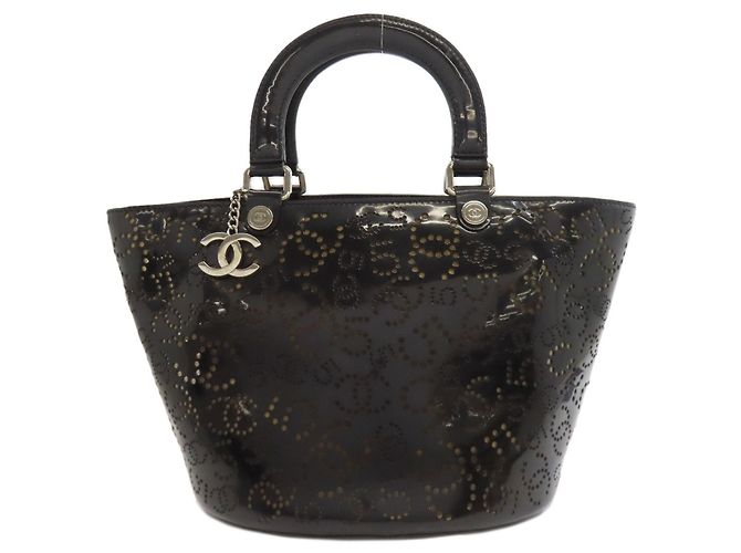 Sac à main perforé Coco Mark de Chanel Noir