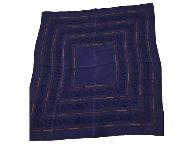 Gucci Foulard en soie bleu avec motif paisley