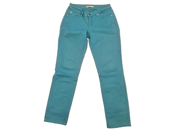 Autre Marque Pantalones Liu Jo de algodón verde Turquesa
