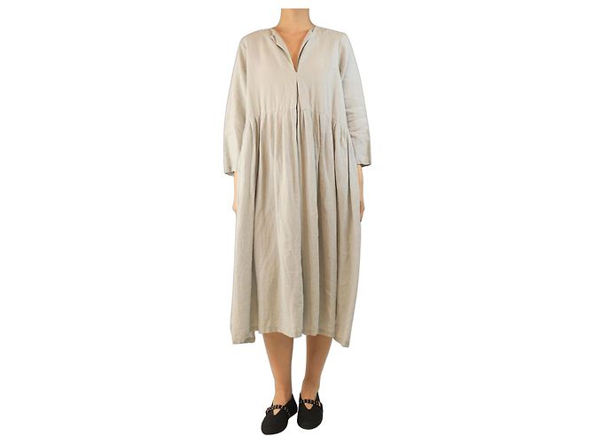 Autre Marque Leinenkleid in Entenblau - Einheitsgröße
