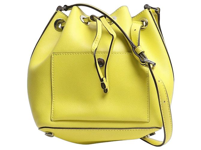 Michael Kors Borsa a secchiello in pelle gialla neon Giallo