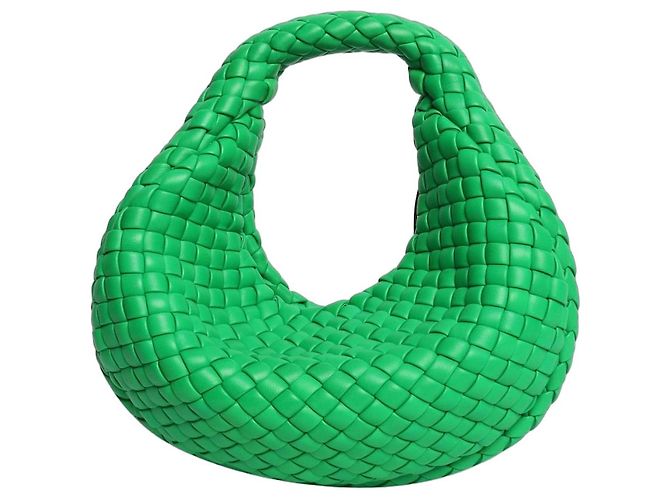 Bottega Veneta Grüne gepolsterte Jodie Intrecciato Handtasche