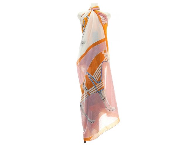 Accesorio de algodón Pareo Hermès Azul