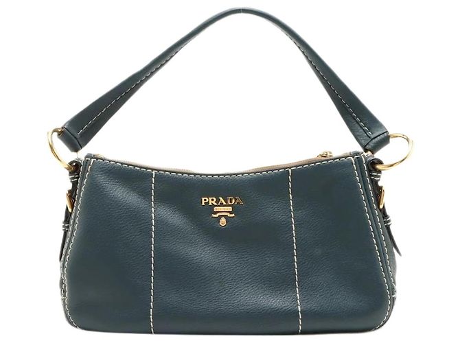 Prada Bolsa de ombro de couro azul