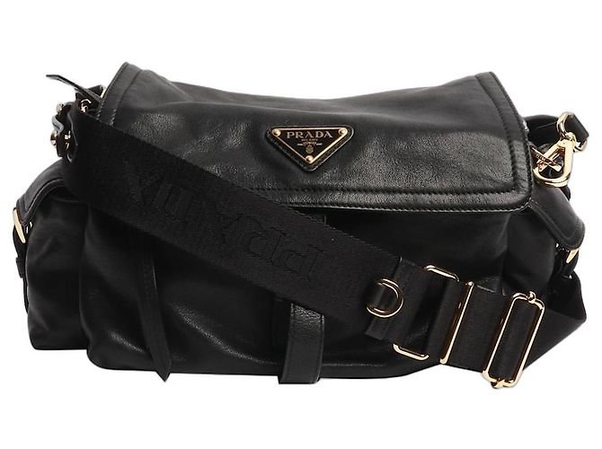Prada Borsa a spalla in pelle nera Explore Nero 