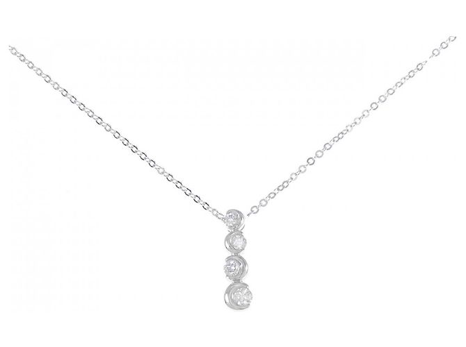 Autre Marque K18WG Diamant-Halskette Silber