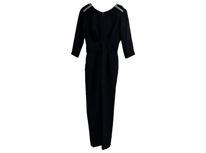 Ba&sh Crew Neck Jumpsuit in Black Polyester