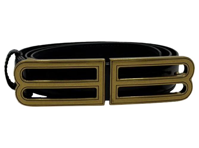 Cintura BB Stretch Balenciaga in pelle nera