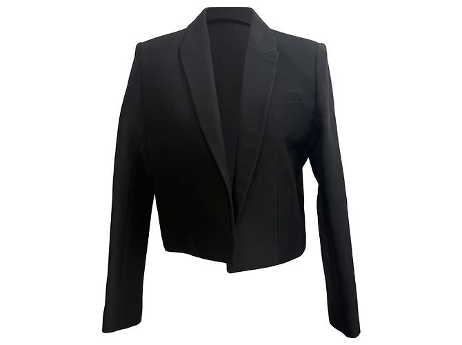 Blazer corto Iro Jomara en algodón negro