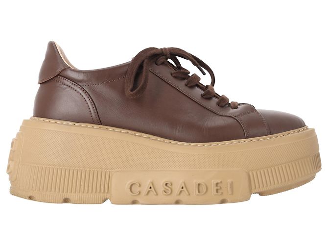 Baskets à plateforme Nexus Casadei en cuir marron