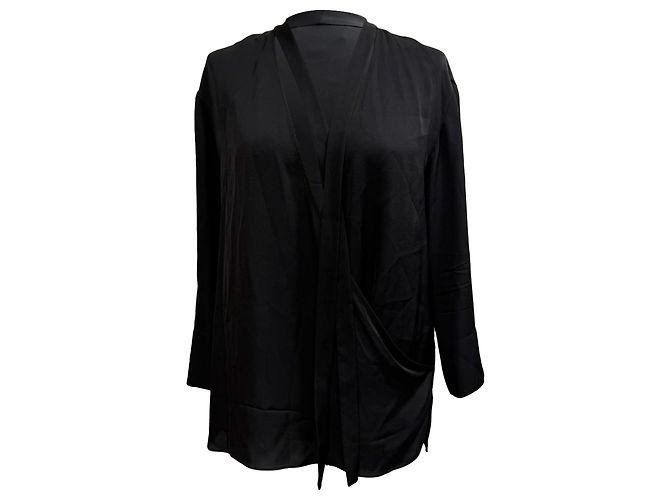 Theory Bluse aus schwarzer Seide