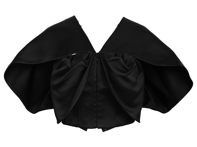 Crop Top Louis Vuitton em Seda Preta Preto
