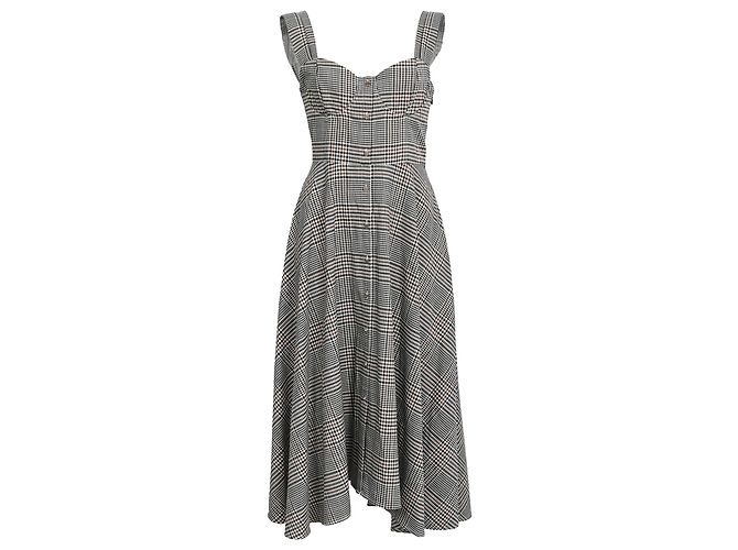 Staud Inda Midi Kleid aus grauem Polyester