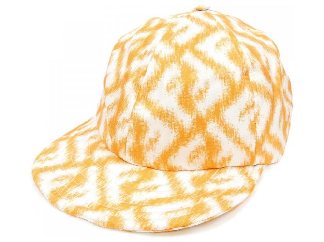 Fendi Hat White Orange