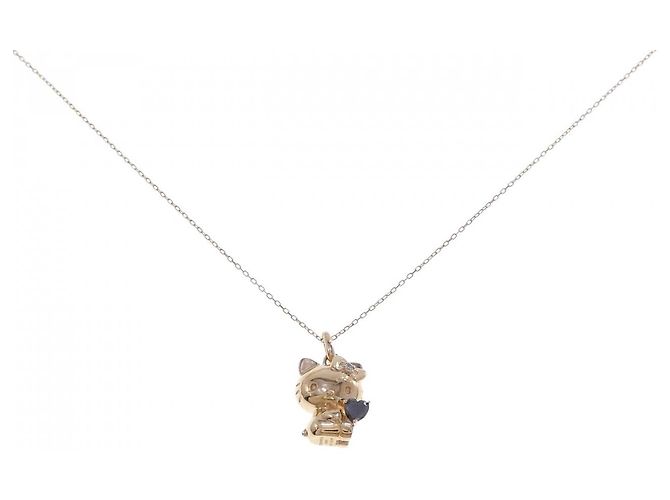 Autre Marque Collar de Diamante Cat Au750 Rosa