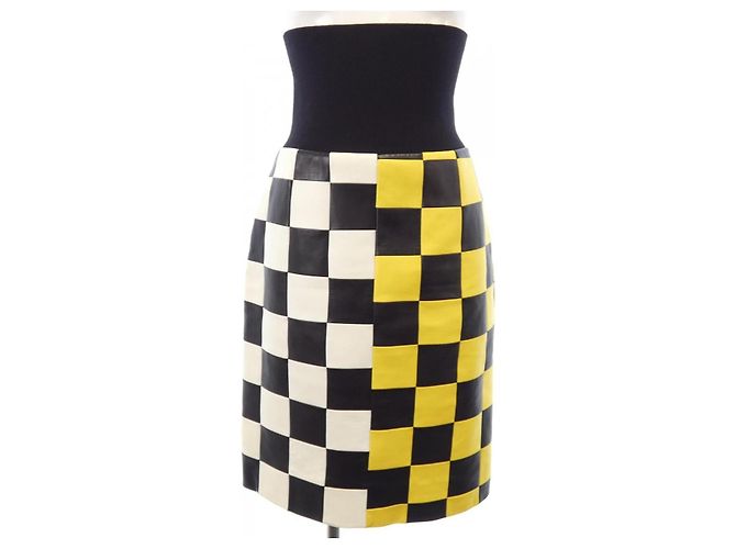 Saia Louis Vuitton Preto Branco Amarelo