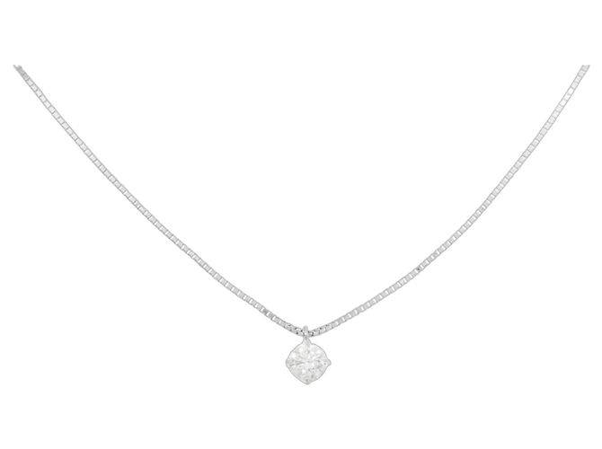 Autre Marque Diamant-Halskette PT900 PT850 Silber
