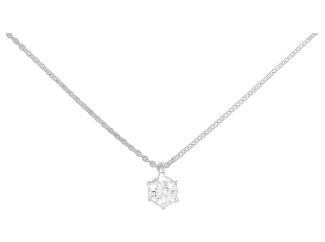 Autre Marque Diamant-Halskette Pt900 Pt850 Silber