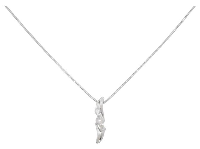 Autre Marque Au750 Diamant-Halskette Silber