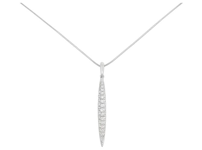 Autre Marque Collar de diamante en oro blanco Au750 Plata