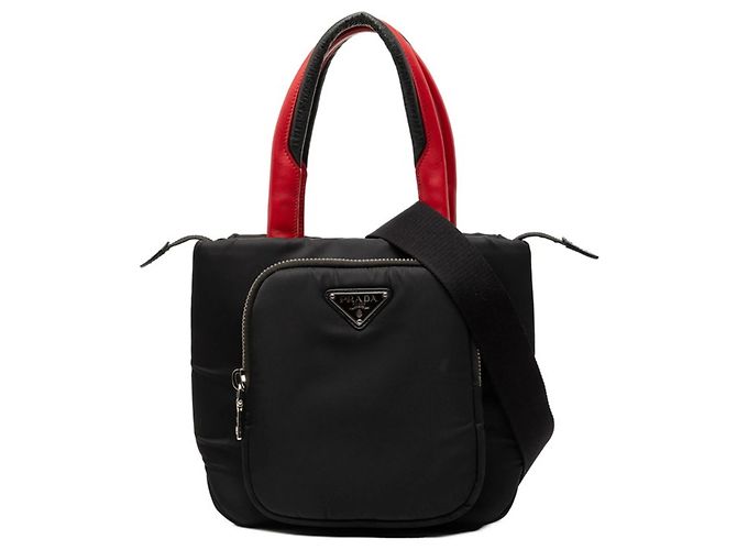 Sac à main petit modèle Cargo de Prada Noir Rouge
