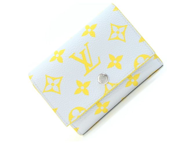 Louis Vuitton Tri-Fold Wallet Grey Yellow