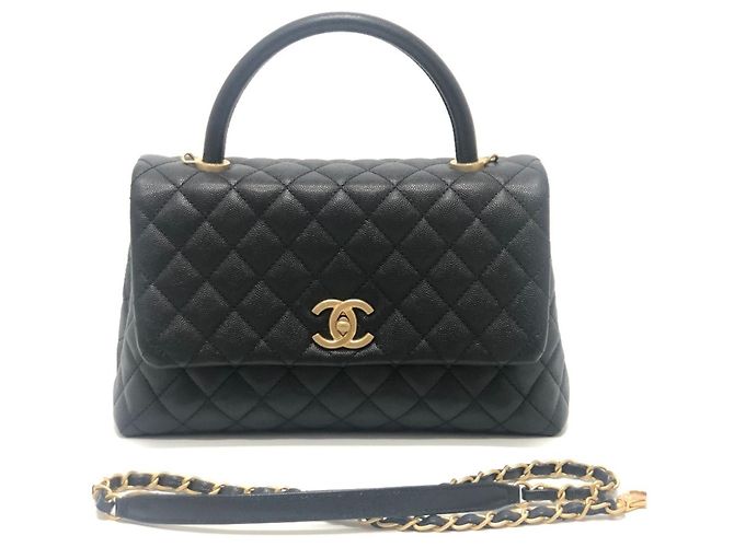 Chanel Matelassé Coco Handle 29 2-Wege Tasche Schwarz