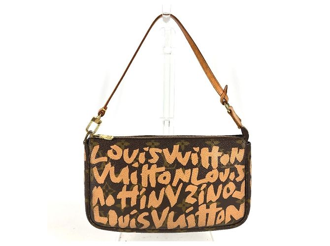 Pochette Accessoires Monogram Graffiti Louis Vuitton Marrom Laranja