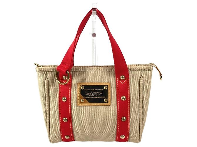 Borsa Tote Louis Vuitton Antigua Cabas PM Rosso Beige
