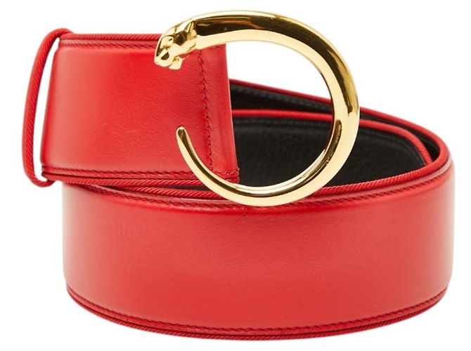 Cinturón Panthère de Cartier en cuero rojo Roja