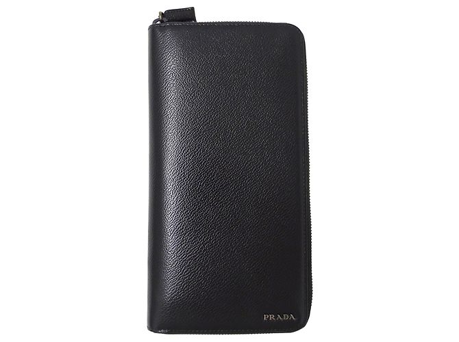 Prada Men's Long Bill Wallet Black