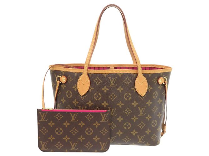Sac à main Louis Vuitton Neverfull PM Marron Rose Monogramme