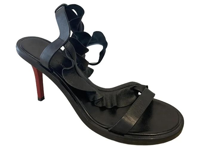 Sandali con volant Isabel Marant in pelle nera Nero