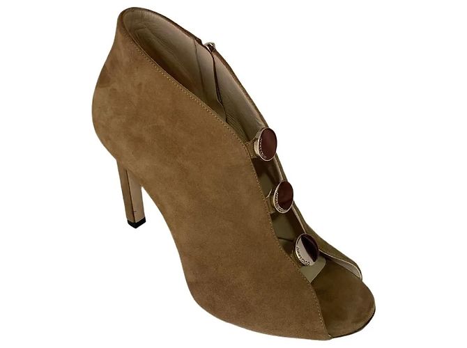 Escarpins Ouverts Jimmy Choo Daim Camel