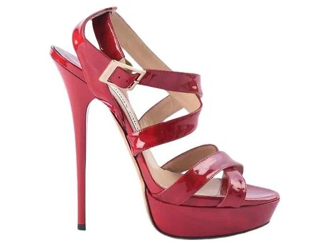 Jimmy Choo Sandalen rotes Lackleder