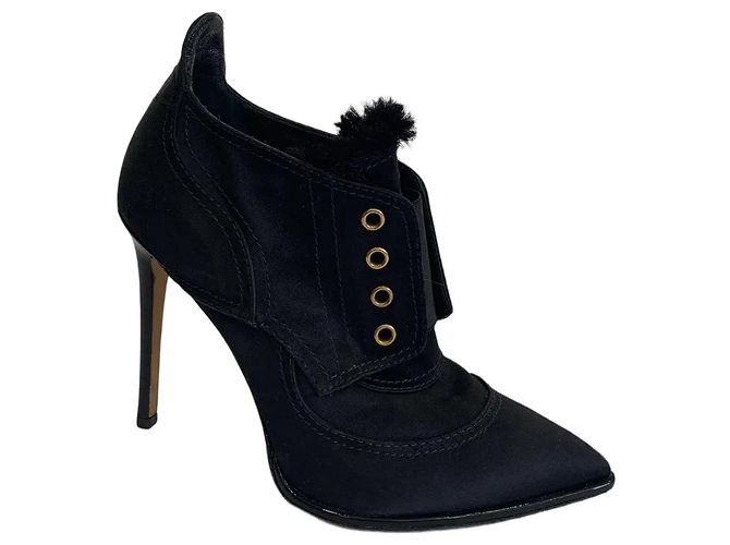 Botas de tobillo de seda Jimmy Choo negras Negro