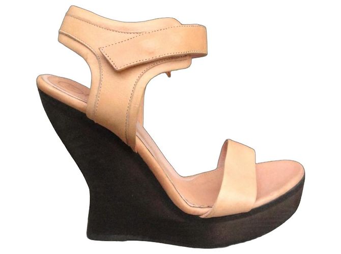 Sandali con zeppa Alexander McQueen Arancione Pelle