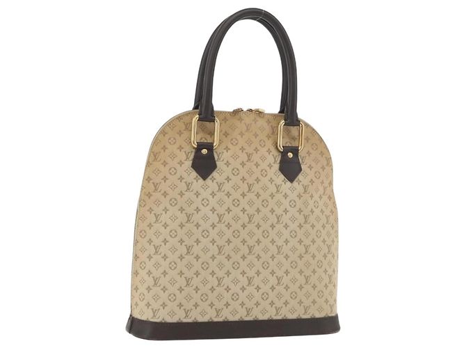 LOUIS VUITTON Monogram Mini Alma Hoch Handtasche Khaki M92203 LV Auth BAZ717