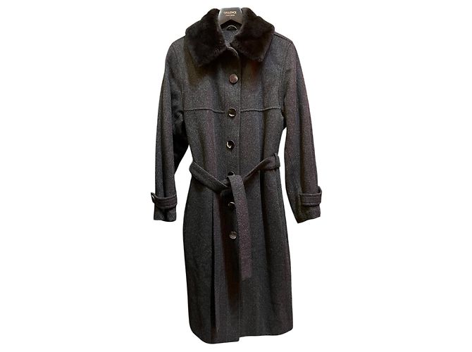 Yves Saint Laurent Black Wool Coat