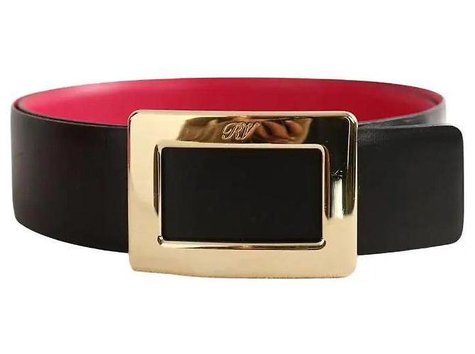 Roger Vivier Schwarzer Ledergürtel 